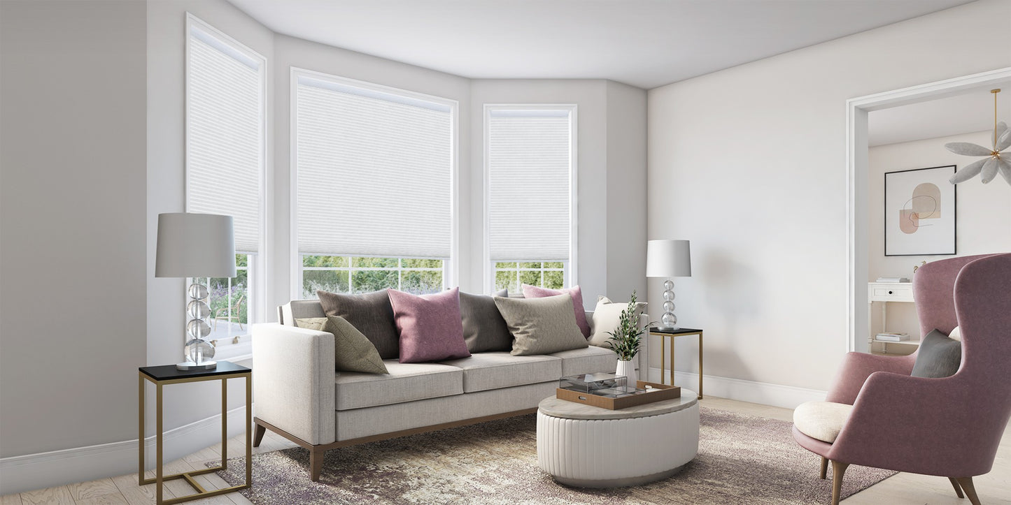 Mørklæggende Duette® gardin, Saturn hvid