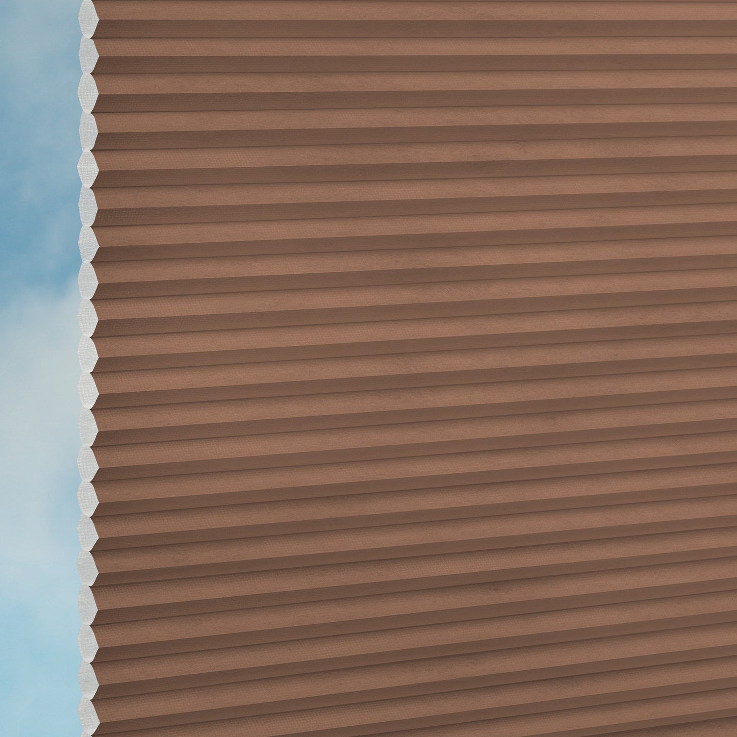Tætvævet Duette® gardin, Alfa terracotta
