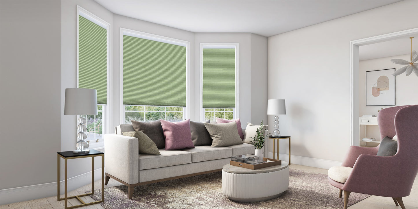 Mørklæggende Duette® gardin, India pastel grøn