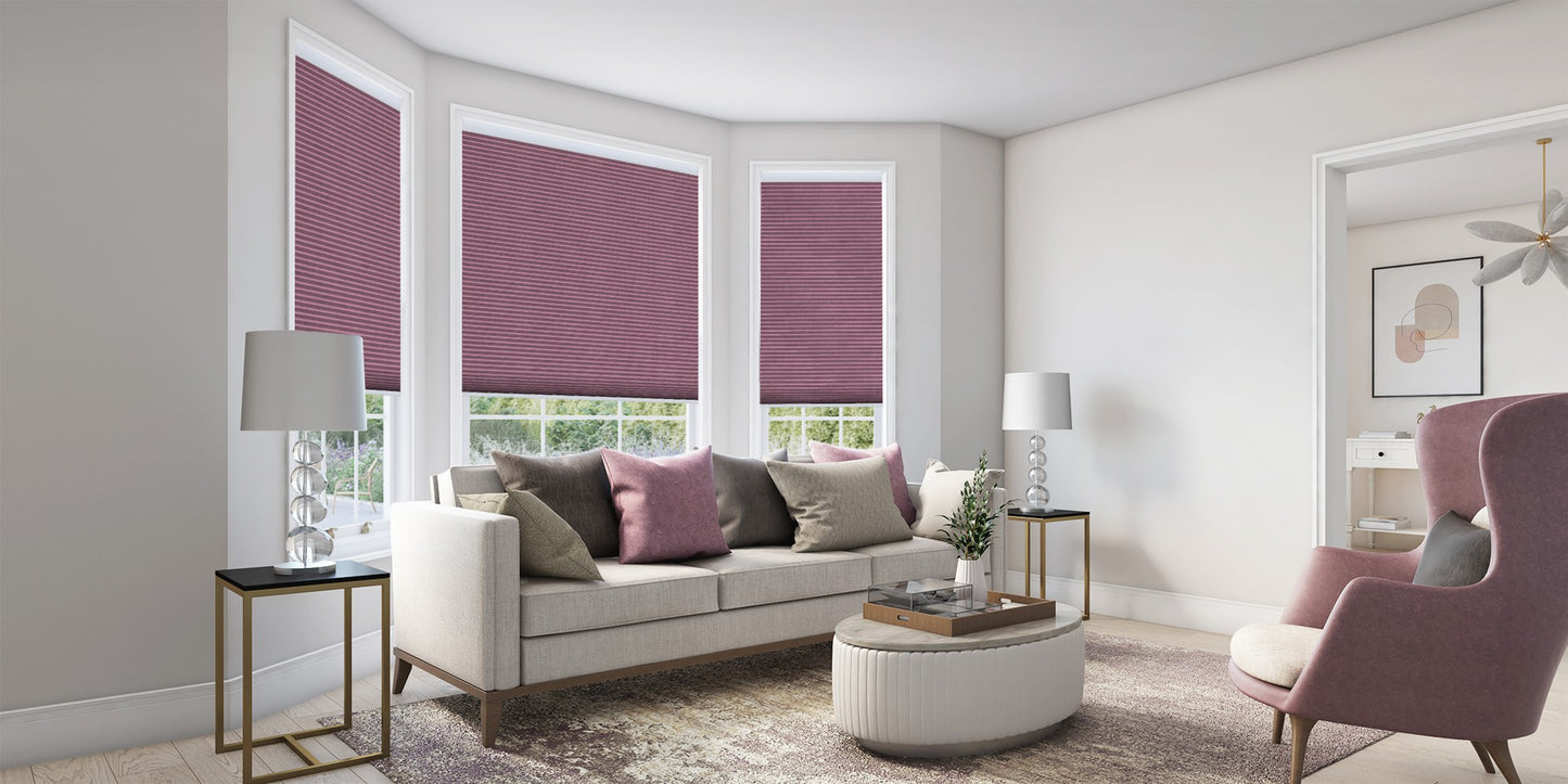 Mørklæggende Duette® gardin, Saturn bordeaux