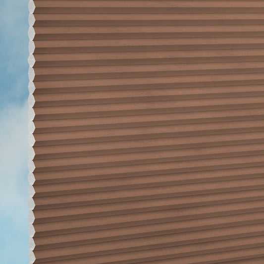 Tætvævet Duette® gardin, Alfa terracotta